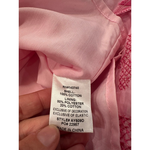 Hyacinth House Pink Embroidered Boho Glam Mini Dress M NWOT - Picture 15 of 16